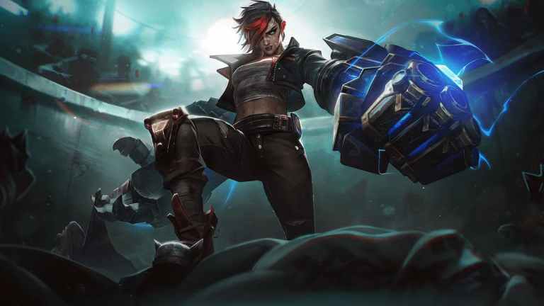 Picture showing Vi, from arcane and league of legends