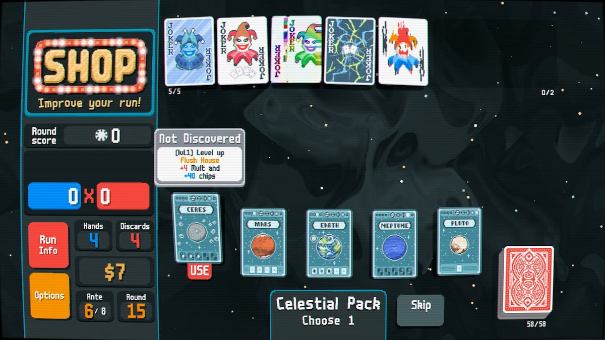 Ceres Planet Card in the Celestial Pack in Balatro