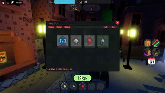 Ball Tower Defense inventory menu