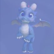 A Blue Baby Dragon in Disney Dreamlight Valley. 