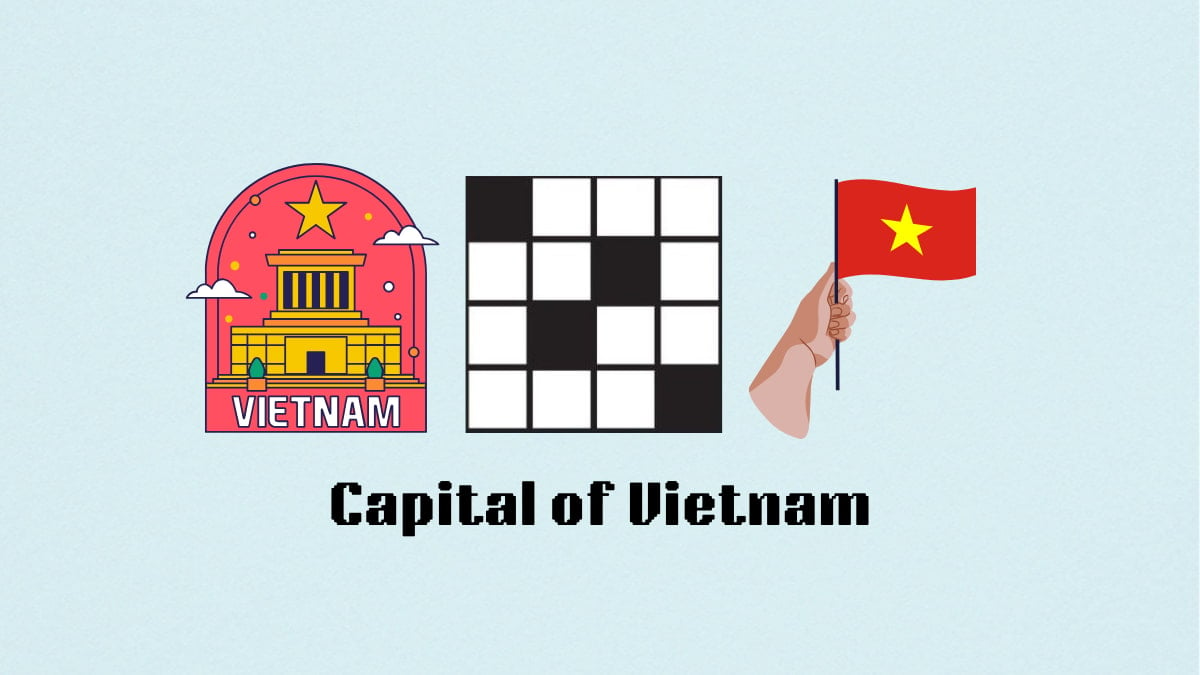 The Captial of Vietnam clue by the Vietnam flag and name for the NYT Mini Crossword.