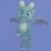 A Green Baby Dragon in Disney Dreamlight Valley.