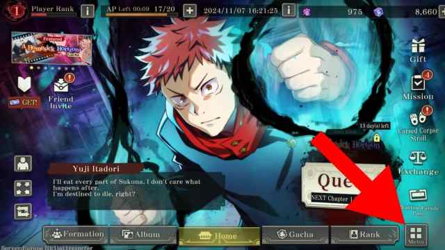 How to redeem Jujutsu Kaisen Phantom parade codes step 1