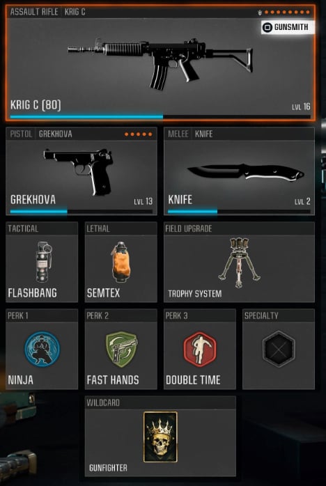 Krig C BO6 class setup