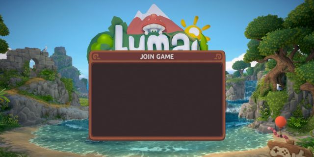 Multiplayer join screen in Luma Island.