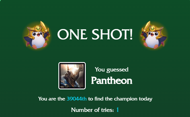 Pantheon one shot lodle