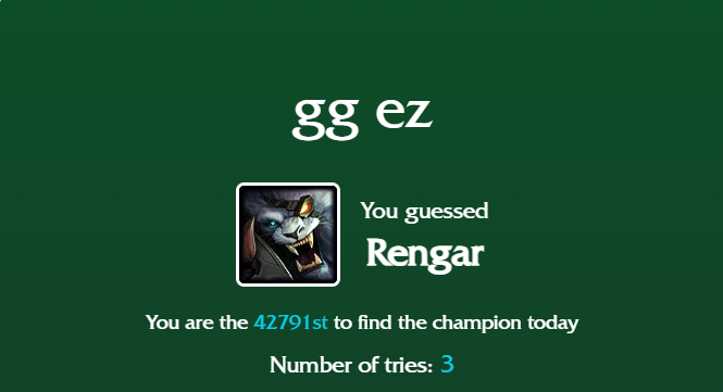 gg ez rengar loldle