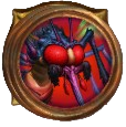 The Rush skill from Bazaar. This symbol shows a mosquito with red, bulbous eyes.