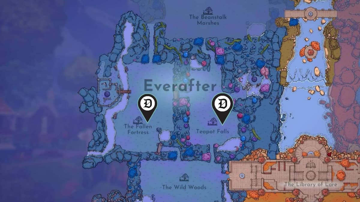All Slate Gray Roses locations marked on a map in Disney Dreamlight Valley.