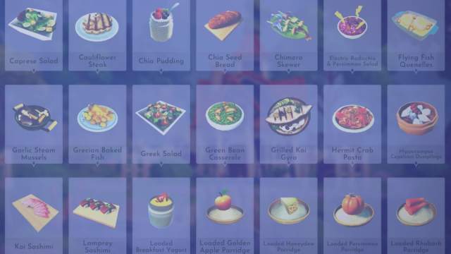 21 different The Storybook Vale recipes in Disney Dreamlight Valley.