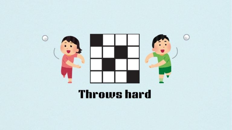 Two people throwing an object by the Throws hard clue for the NYT Mini Crossword puzzle.