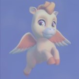 A Yellow Baby Pegasus in Disney Dreamlight Valley.