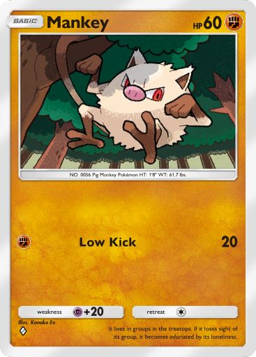 Mankey Pokémon TCG Pocket card.