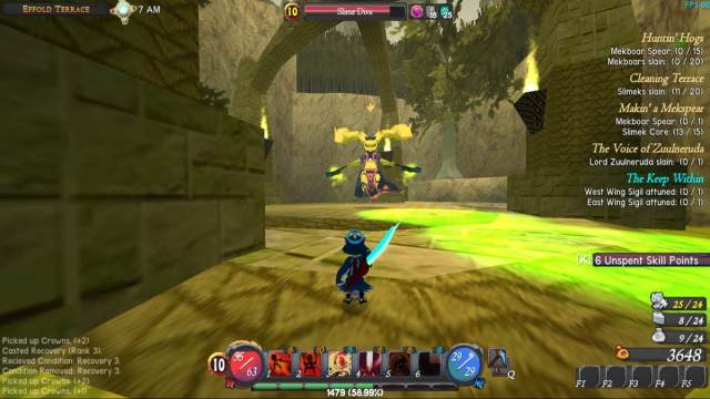 An image of Byrdle fighting the Slime Diva in ATLYSS
