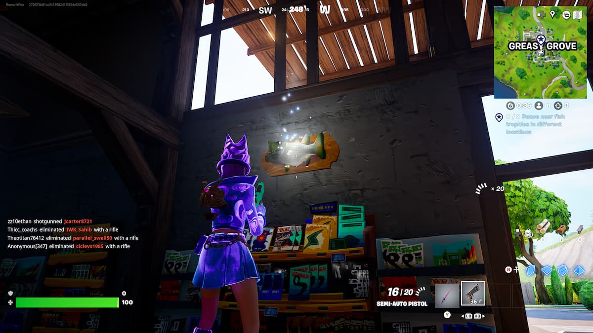 a fish trophy in greasy grove