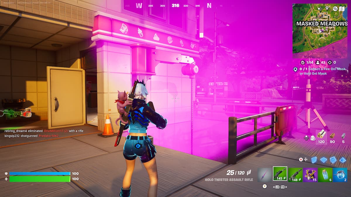 purple smoke in fortnite sewer