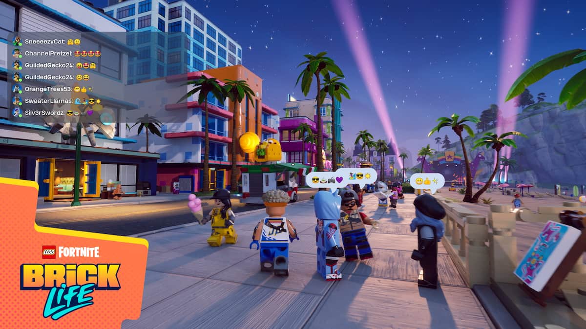 Picture showing the Brick life game with residents in Fortnite.