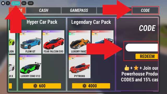 How to redeem codes in Drive X