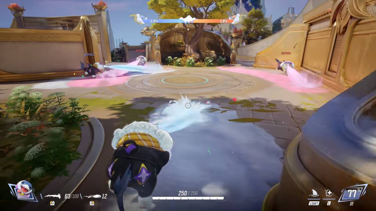 An image of the Winter Gamemode added into Marvel Rivals. This mode requires players to play as Jeff and paint the ground in a specific color.