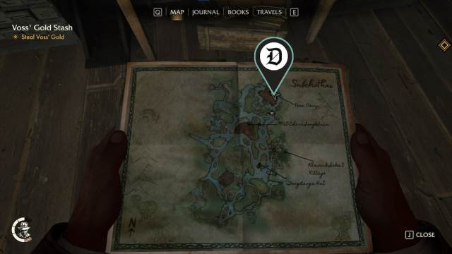 Voss gold stash safe location map pin