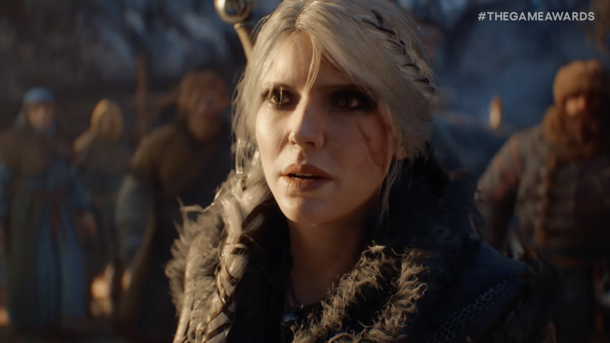 A screenshot from a trailer for The Witcher 4 showcasing Ciri