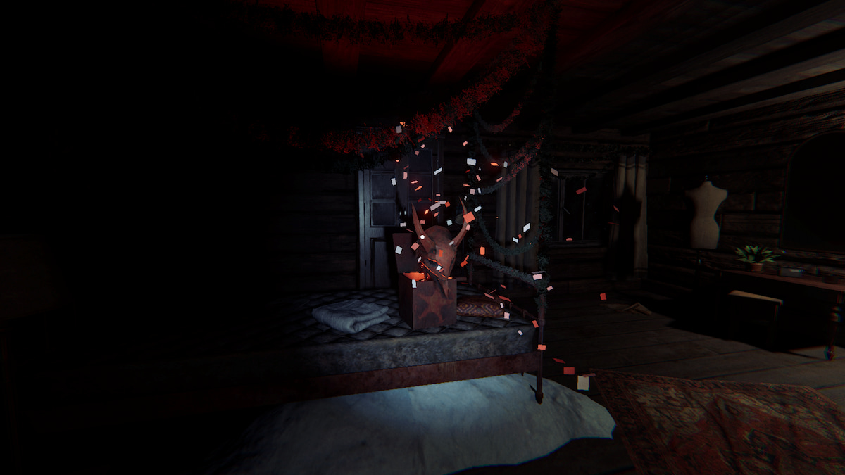 a krampus box in the bedroom in phasmophobia.