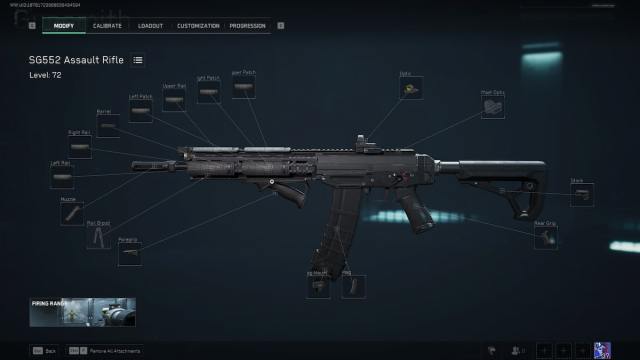 Delta Force SG552 attachment screen