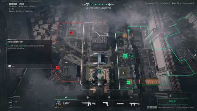 Warfare map in Delta Force