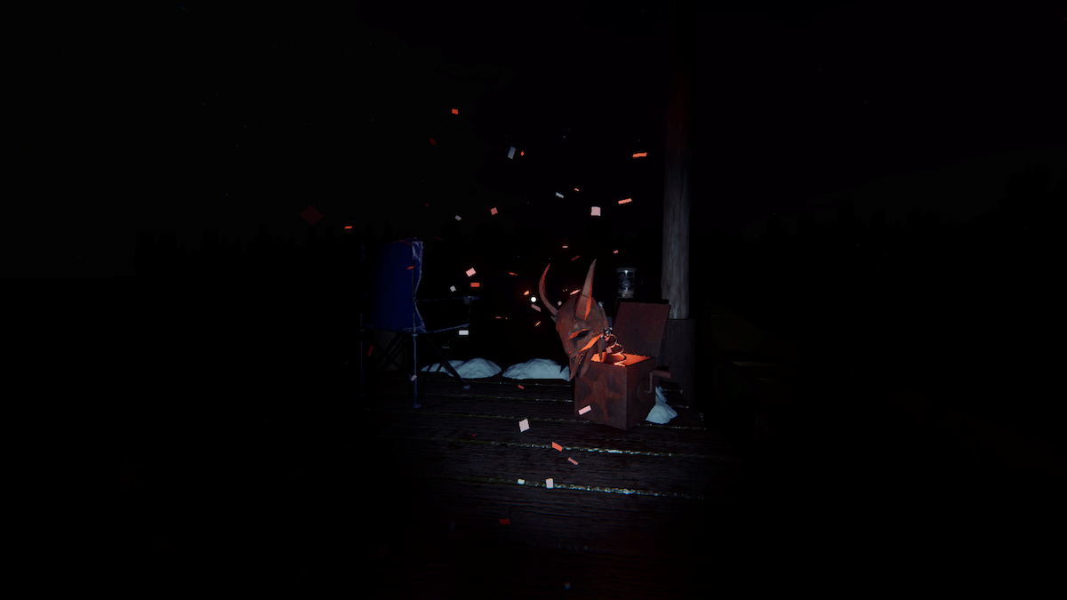 A krampus box at the end of the pier in phasmophobia. 