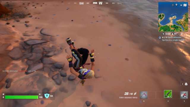 Fortnite character performing a roll land