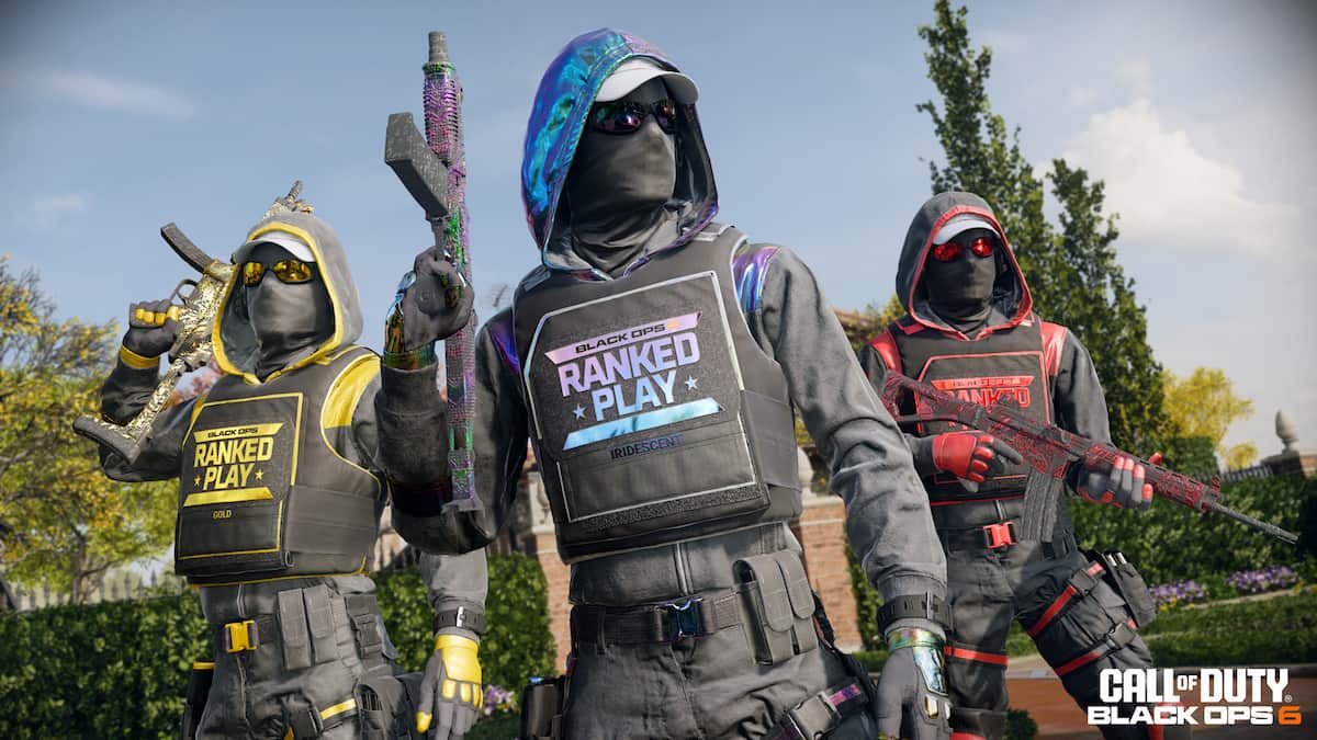 Multiple CoD operators showing off BO6 Ranked Play skins Black Ops 6
