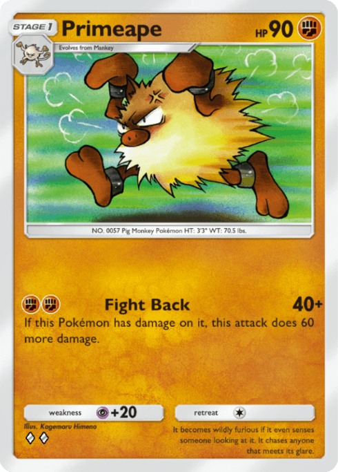 Primeape Pokémon TCG Pocket card.