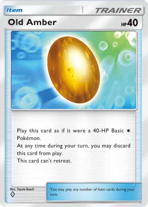 Old Amber Pokémon TCG Pocket card.