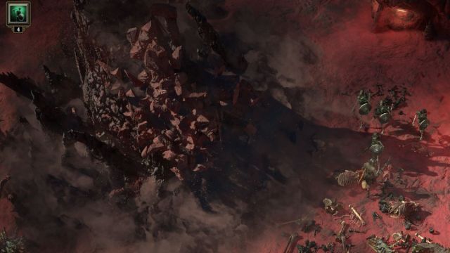 Opening to the Titan Grotto opening up in Path of Exile 2 with player character and skeletons nearby.