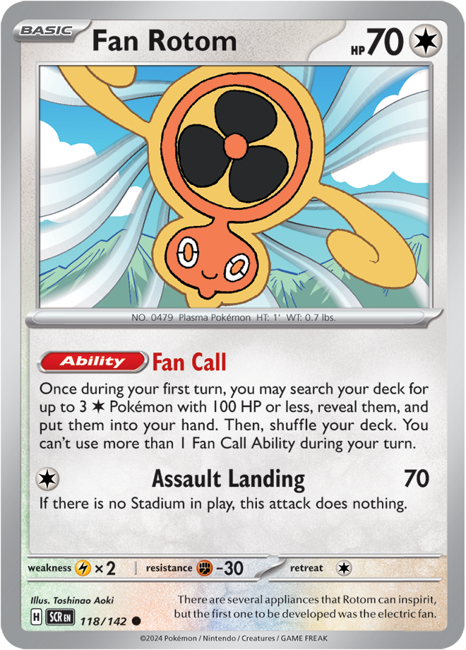 Fan Rotom Pokémon card.