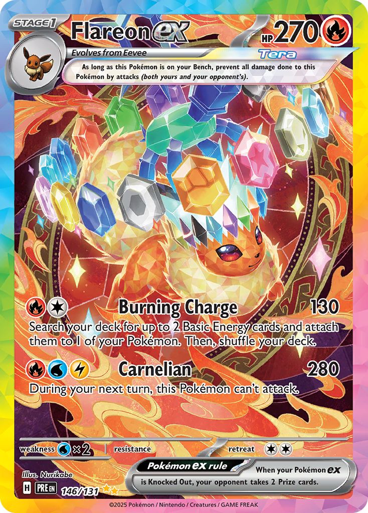 Flaereon ex Pokémon card.