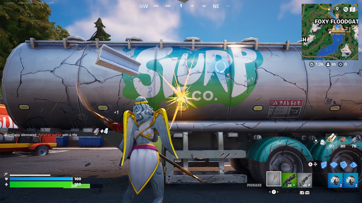 stoneheart character destroying a slurp barrel