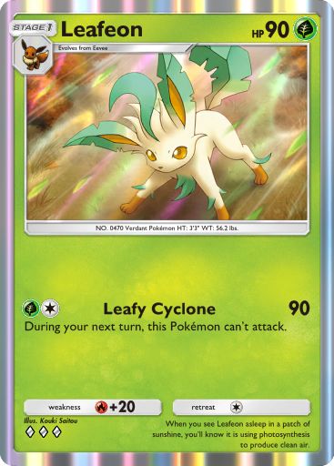 Leafeon from Space-Time Smackdown in Pokemon TCG Pocket