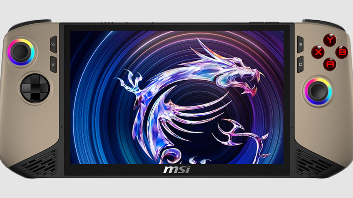 image of the msi claw 8 ai+ handheld console with dragon screensaver