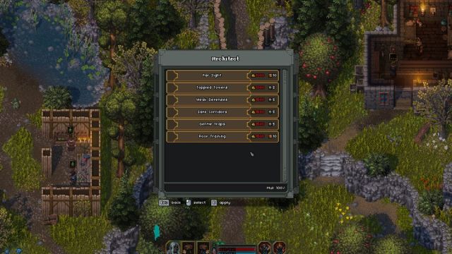 Heroes of Hammerwatch II Architect unlocks on the screen before a run.