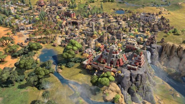 An ornate civilization in the fields in Civilization 7.