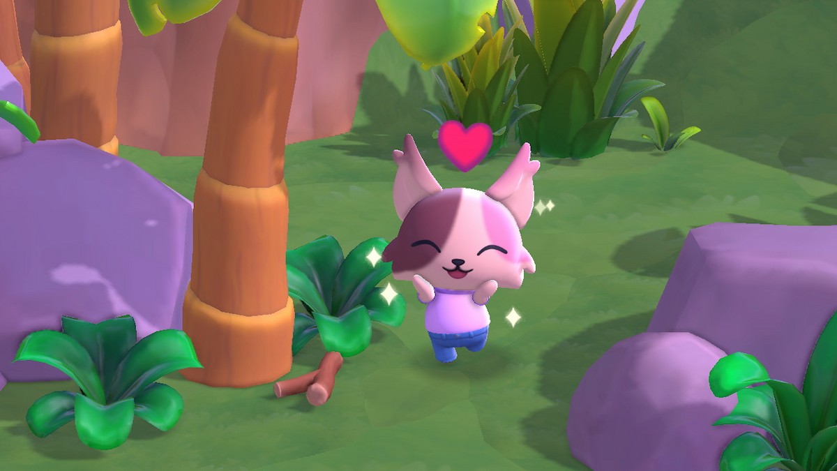 Player finding a stick in Hello Kitty Island Adventure.