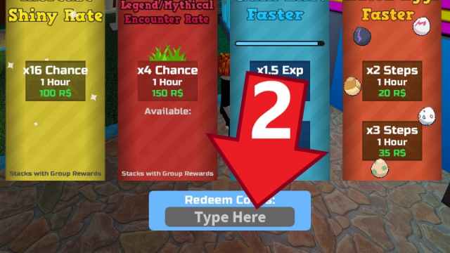 Redeem Codes window in PokeWorld