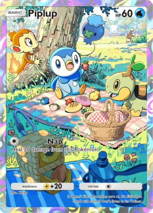 Sinnoh Starters picnic Pokémon TCG Pocket card.