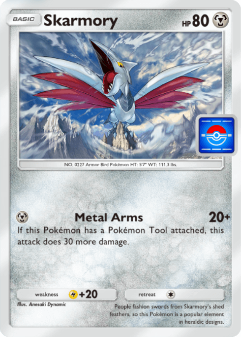 Skarmory Pokémon TCG Pocket card.