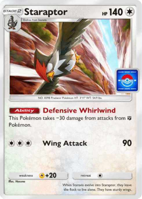 Staraptor Pokémon TCG Pocket card.