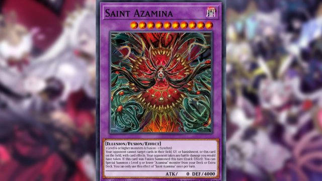 Yugioh card from Supreme Darkness Saint Azamina purple fusion card