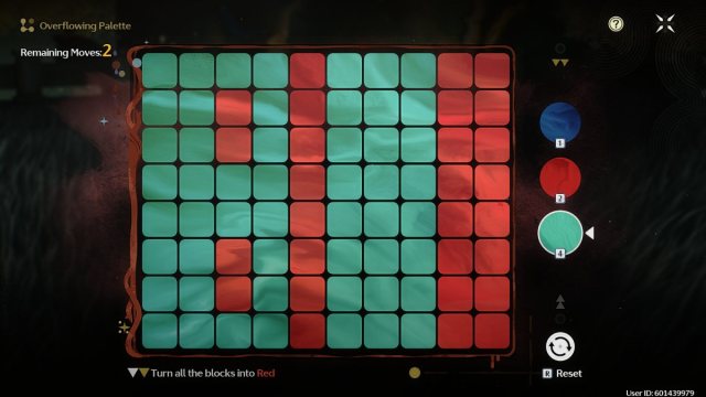 Wuthering Waves overflowing palette board with green and red columns only
