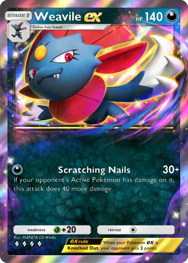 Weaville ex Pokémon TCG Pocket card.