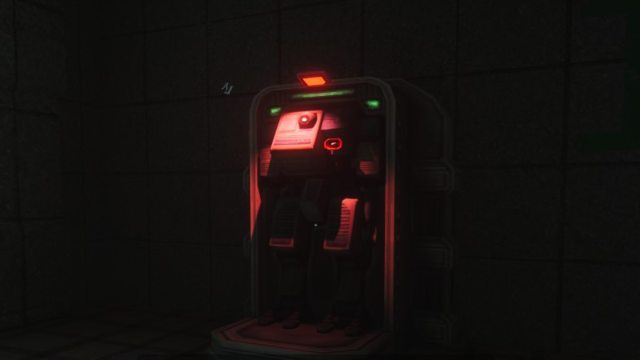 Looking at a deactivated Security Robot in Abiotic Factor